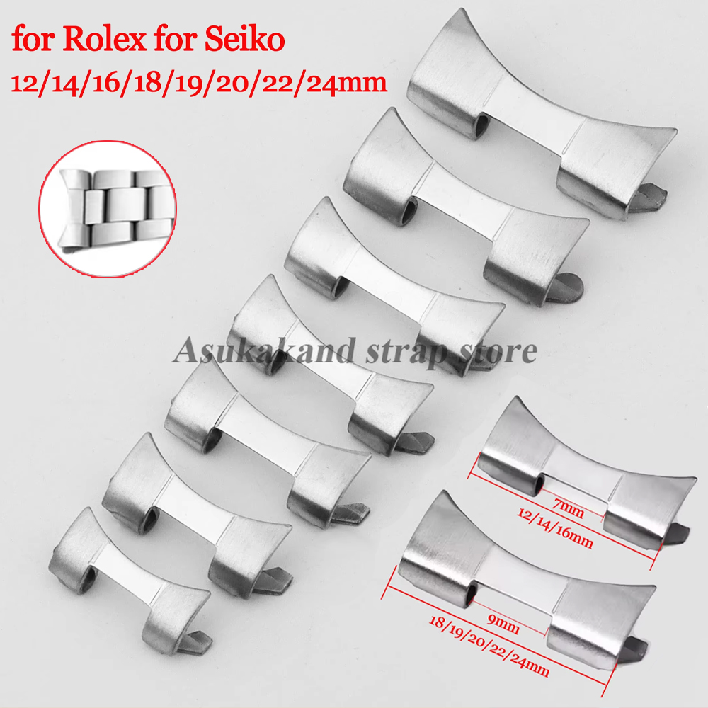 Watch Band Connector - 2pcs 12/14/16/18/19/20/22/24 มม.อะแดปเตอร์สแตนเลสสําหรับ Rolex สําหรับ Seiko