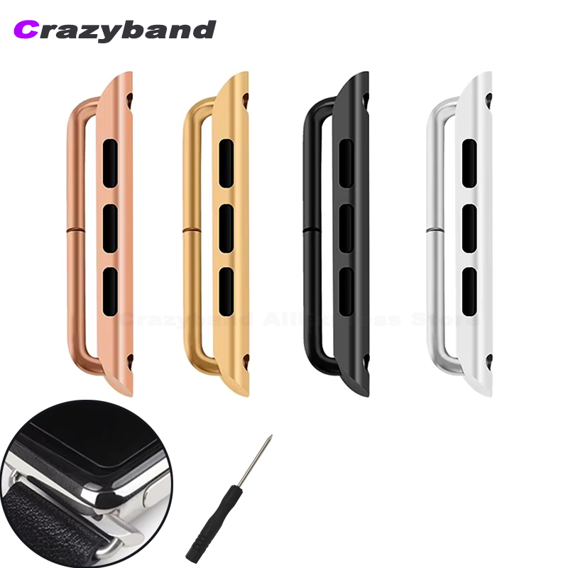Watch Band Connector - 2pcs สแตนเลสสตีลอะแดปเตอร์สําหรับ Apple Watch 44 มม.40