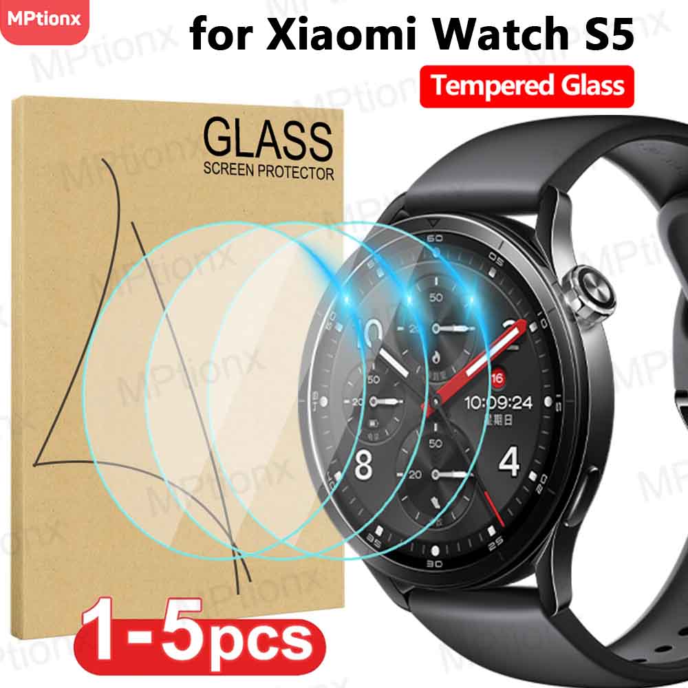 Smartwatch Universal - กระจกนิรภัยสำหรับเสี่ยวมี่ วอทช์ เอส 5 สมาร์ทวอทช์ป้องกันหน้าจอทนทาน HD