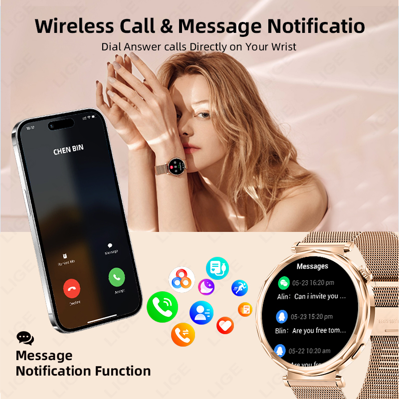 LIGE สมาร์ทวอท์ชผู้หญิงสําหรับ - Smartwatch Custom บทวิจารณ์และราคา
