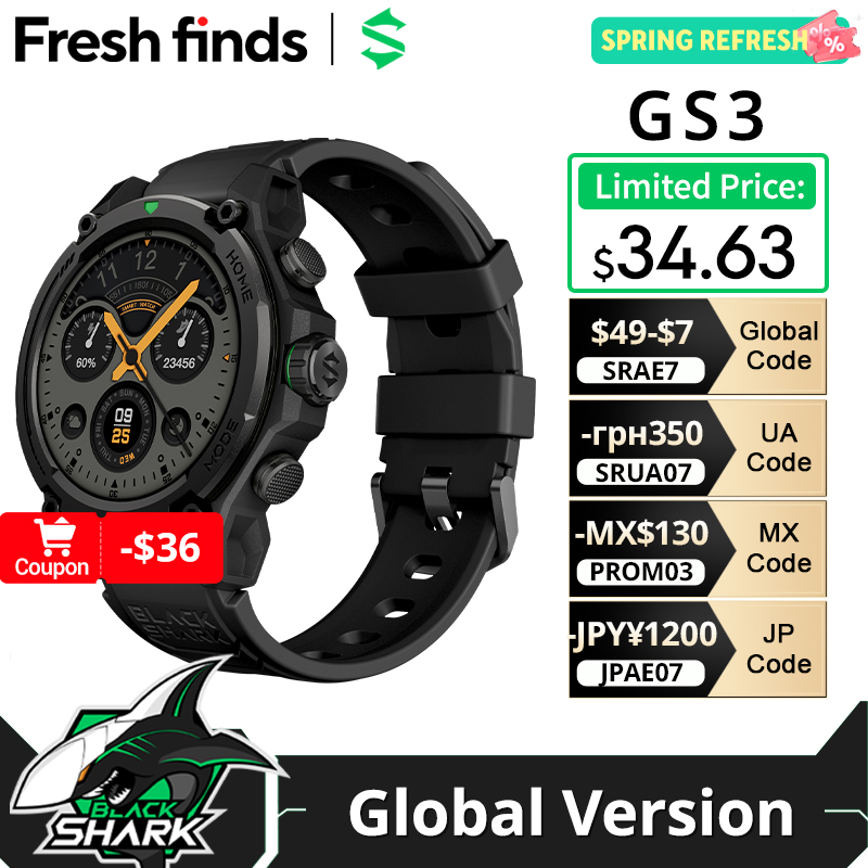 เปิดตัวทั่วโลก Blackshark GS3  - Smartwatch Face บทวิจารณ์และราคา