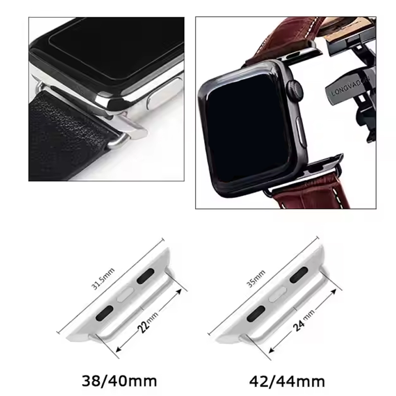 2pcs สแตนเลสสตีลอะแดปเตอร์สําห - Watch Band Connector บทวิจารณ์และราคา