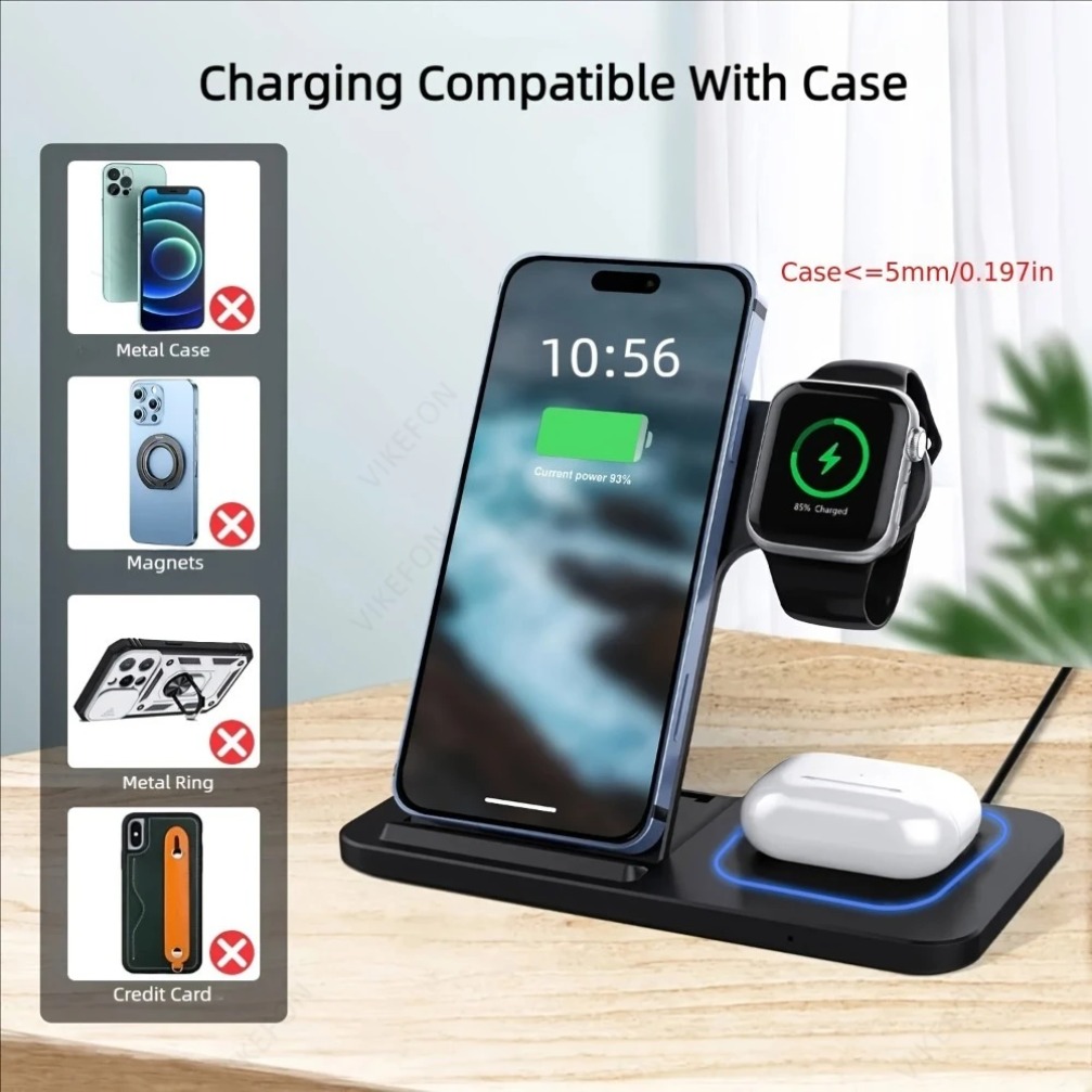 แท่นชาร์จไร้สายแบบพับได้ 3 in  - Watch Charging Dock บทวิจารณ์และราคา