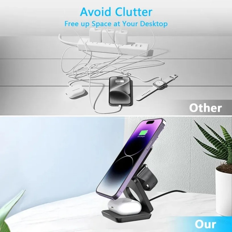แท่นชาร์จไร้สายแม่เหล็กแบบพับไ - Wireless Charger Watch บทวิจารณ์และราคา