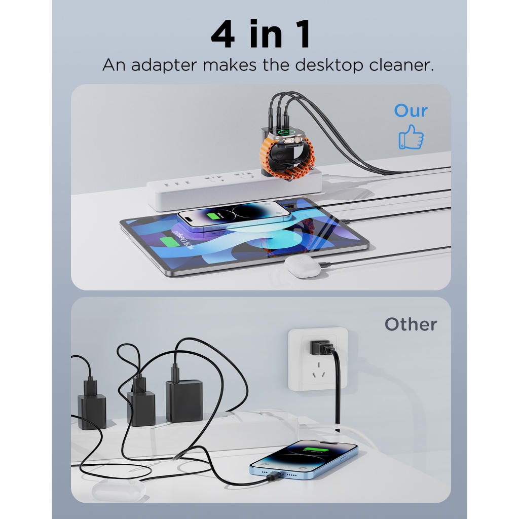 Oatsbasf 4 In 1 QC3.0 Fast Mag - Wireless Charger Watch บทวิจารณ์และราคา